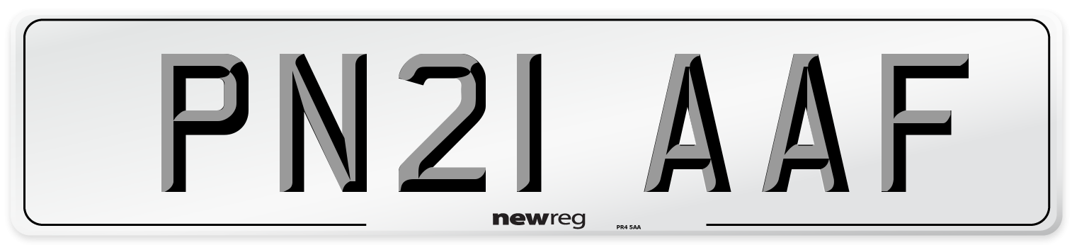 PN21 AAF Number Plate from New Reg